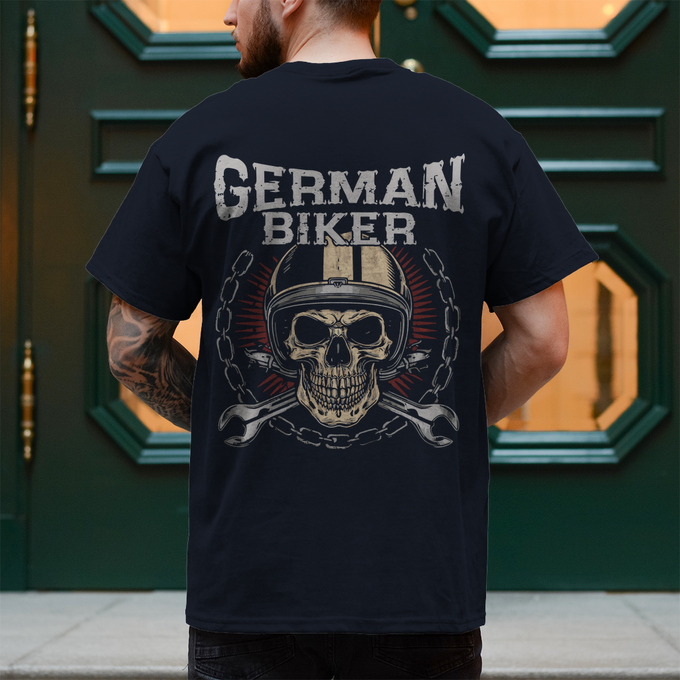 German Biker Motorrad, BikerT-Shirt – Produktansicht