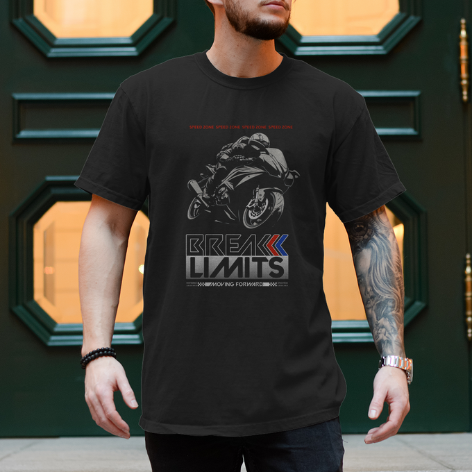 Speed Zone Motorrad Shirt -Biker T-Shirt Dein Statement für pure Geschwindigkeit Variante3 – Produktansicht