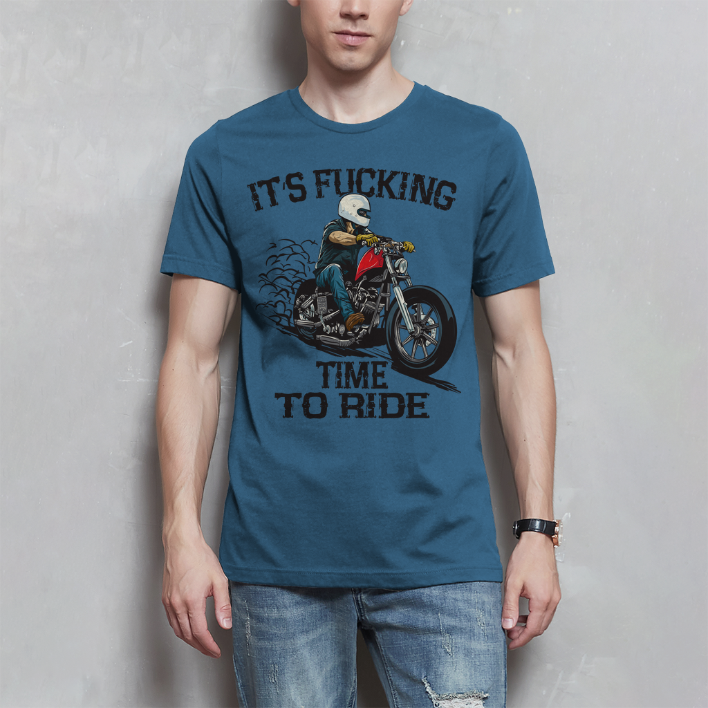 Biker Motorrad T-Shirt" It´s Fucking Time To Ride" Variante 1