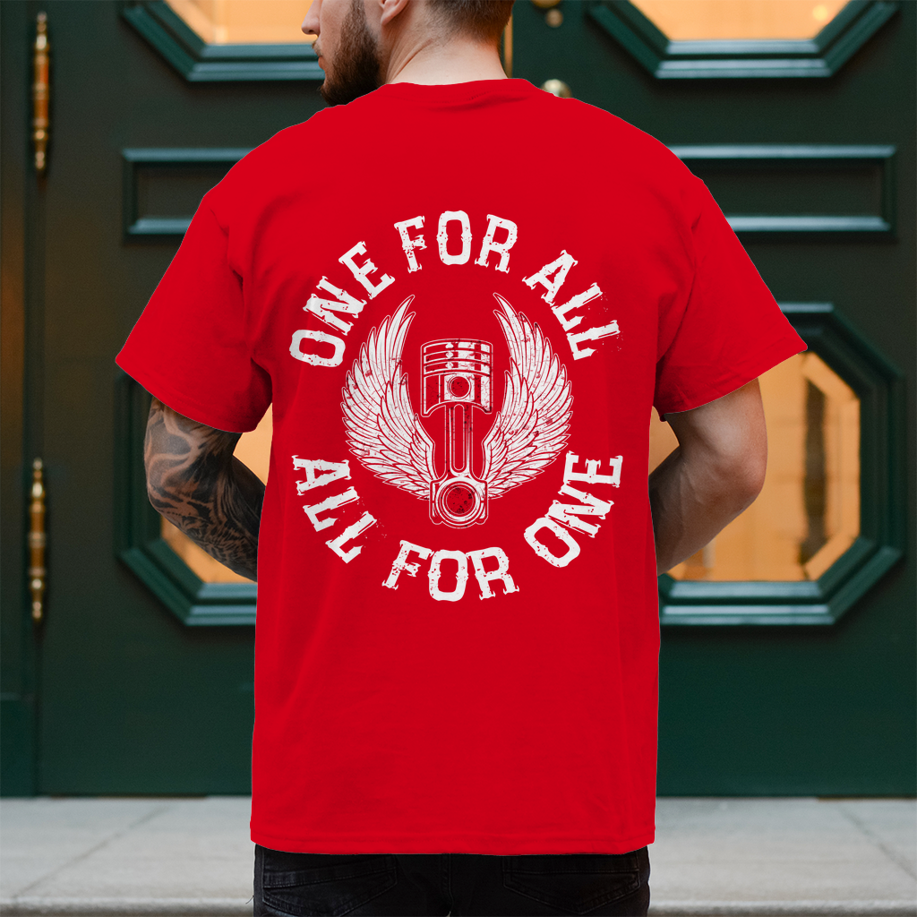 Biker T-Shirt "One for all, all for one" Rückendruck Variante 2