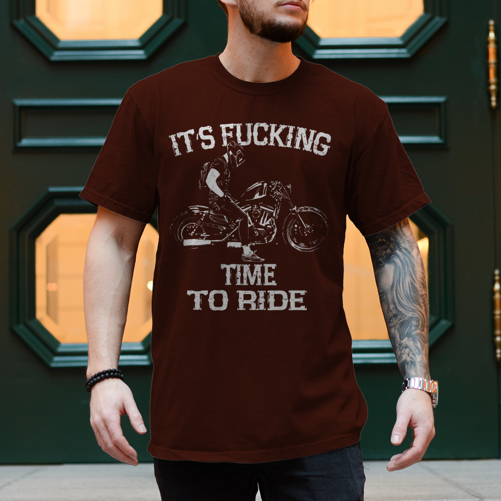 Biker Motorrad T-Shirt" It´s Fucking Time To Ride" Variante 2