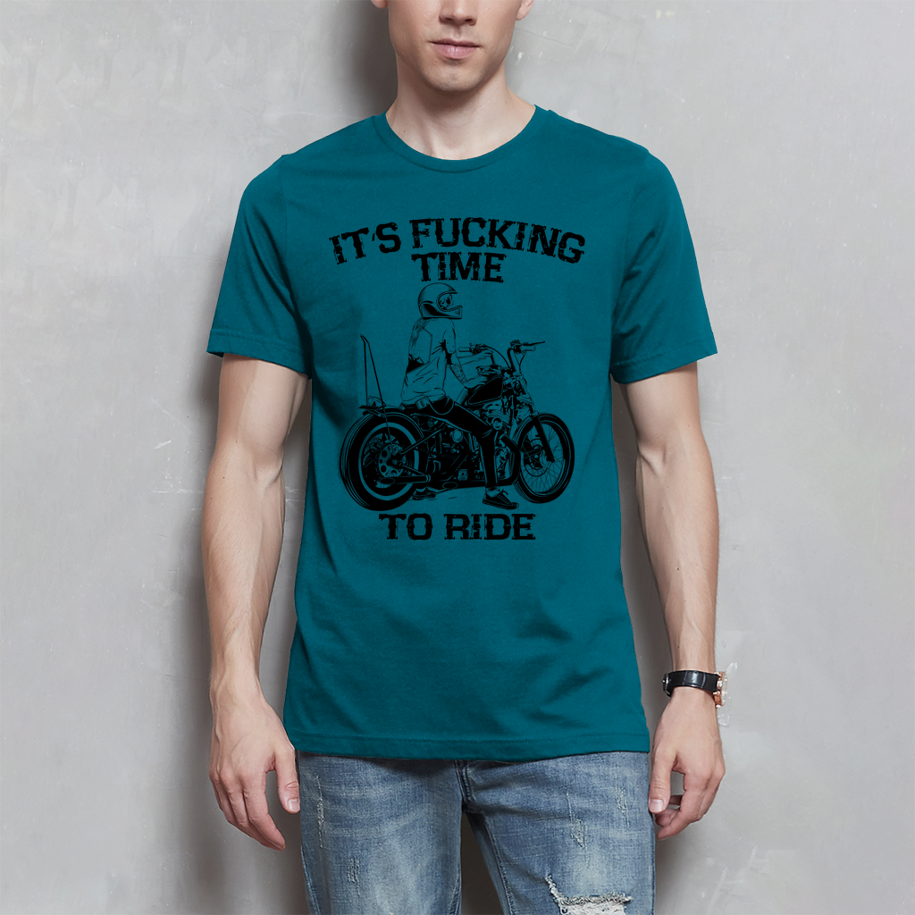 Biker Motorrad T-Shirt" It´s Fucking Time To Ride" Variante 5