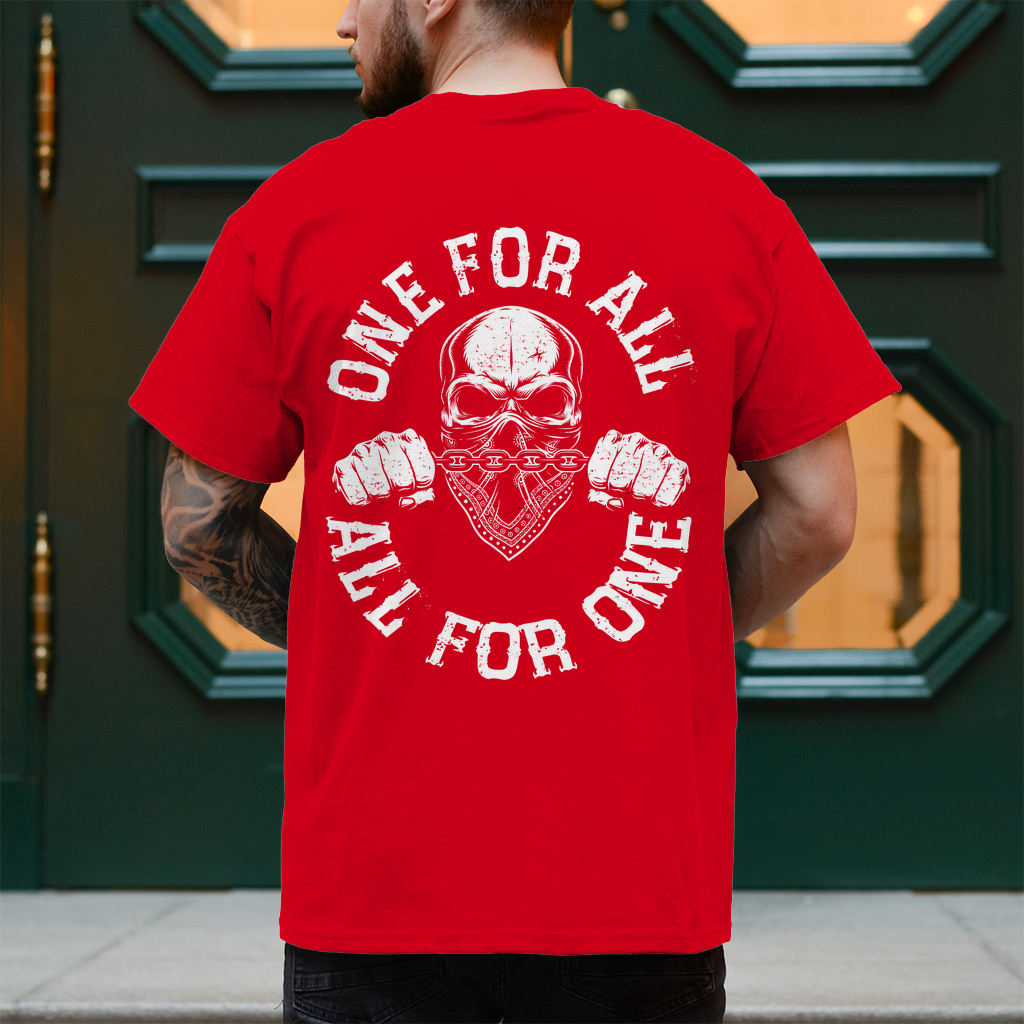 Biker T-Shirt "One for all, all for one" Rückendruck