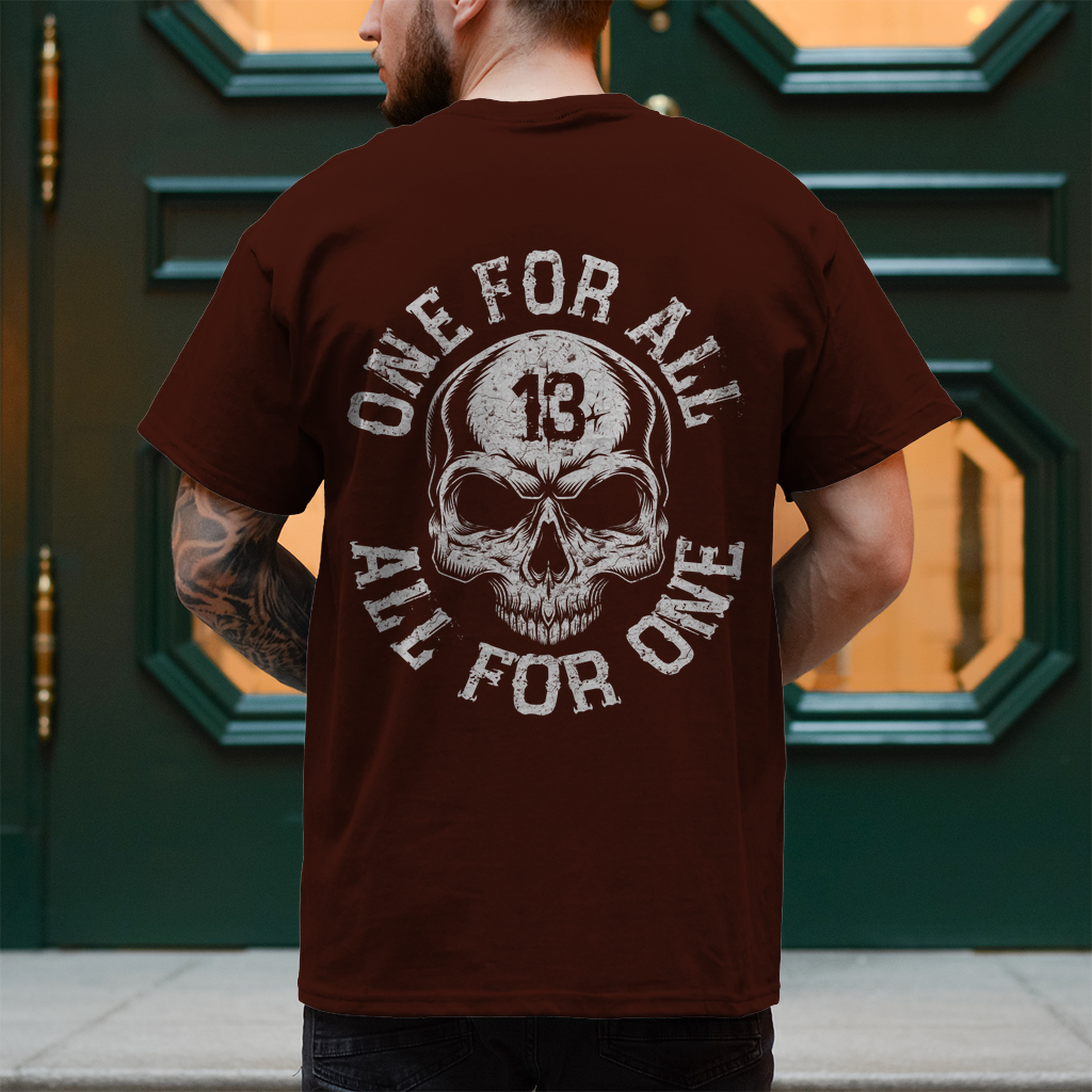 Biker T-Shirt "One for all, all for one" Brust und Rückendruck