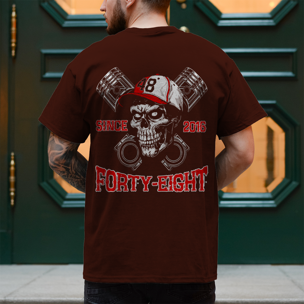 Biker T-Shirt "Forty-Eight" Brust und Rückendruck