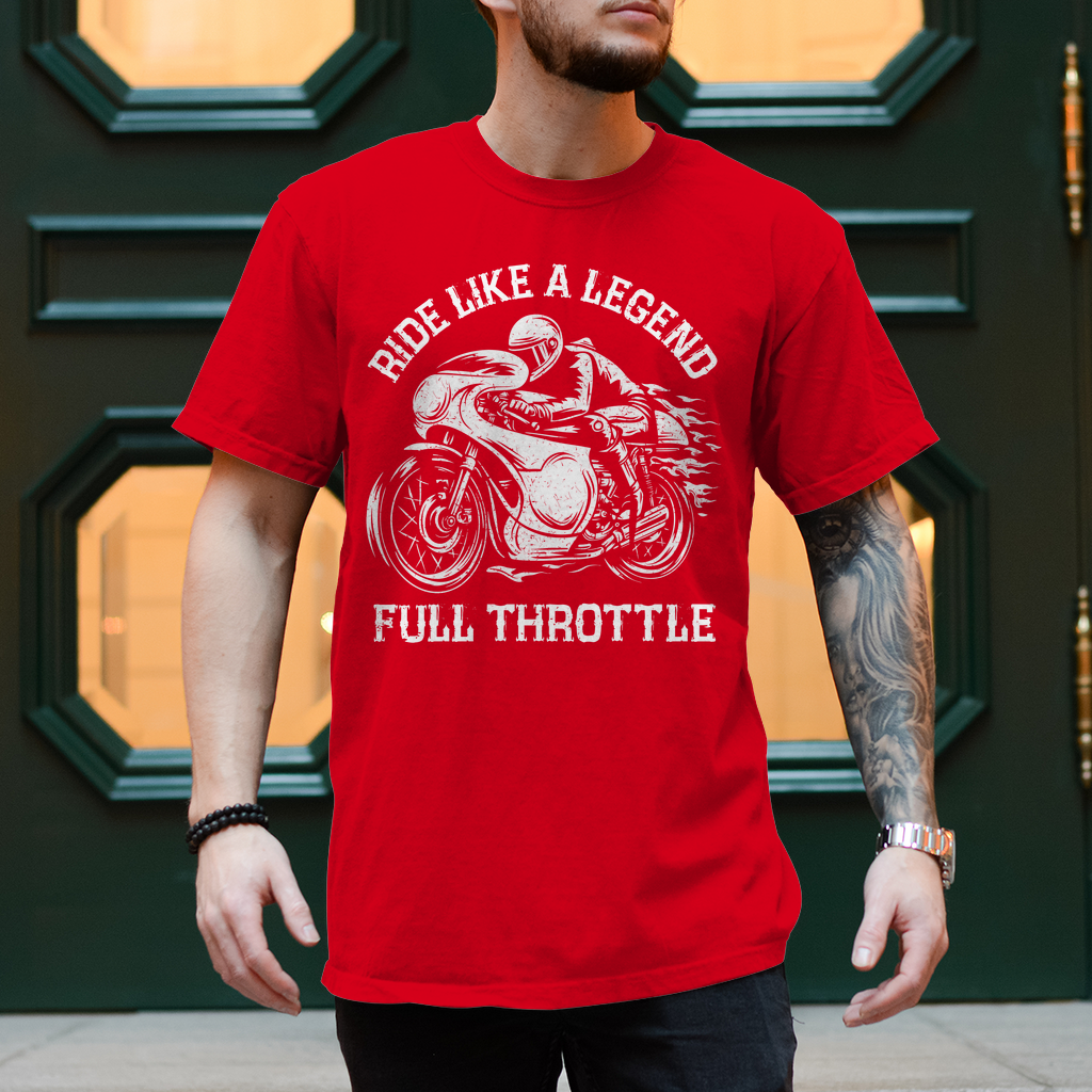 Biker T-Shirt "Ride like a legend. Full Throttle"  Biker-Lifestyle Variante 2