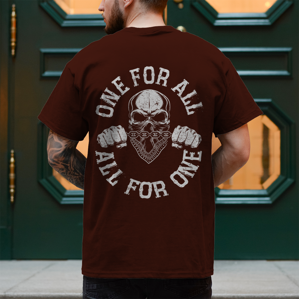 Biker T-Shirt "One for all, all for one" Rückendruck