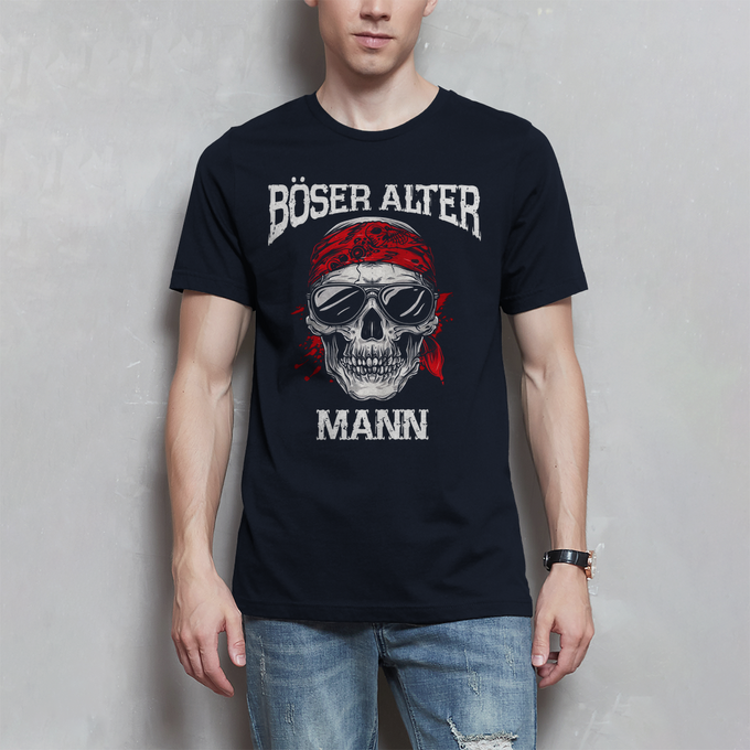 Biker Motorrad T-Shirts "Böser alter Mann" Variante 3 – Produktansicht