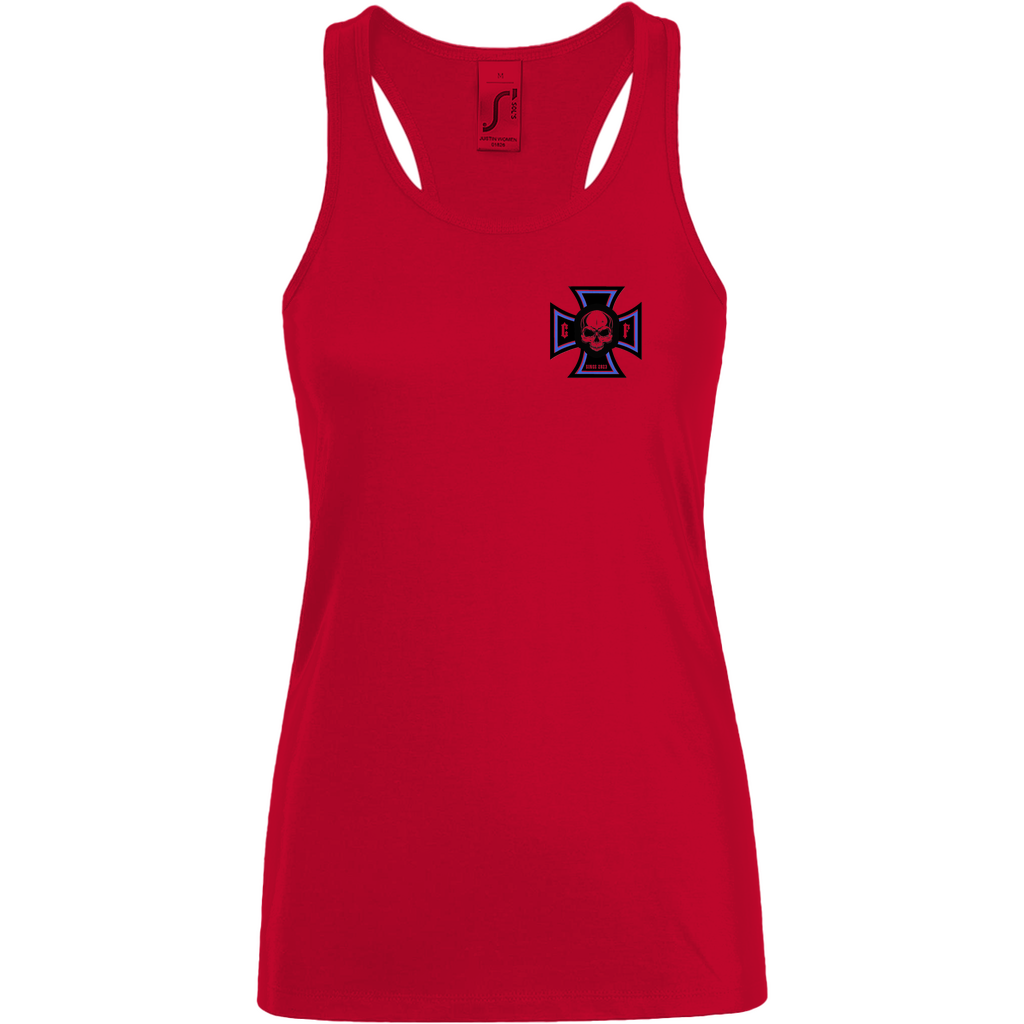 Damen Muscle-Tank-Top Chopper-Freunde Damen " Brust und Rücken Druck " Variante 1