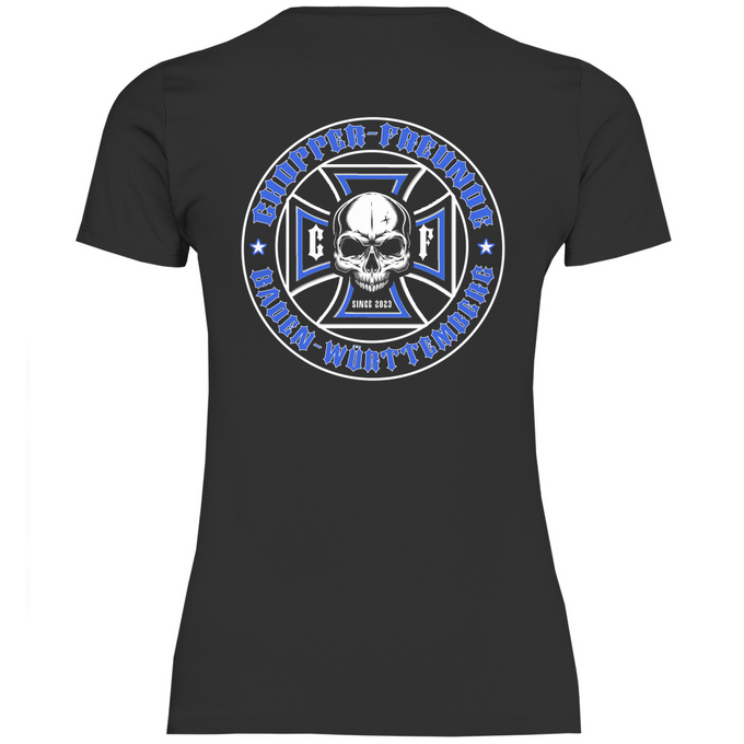 Chopper Freunde Damen T-Shirt "Rückendruck" – Produktansicht