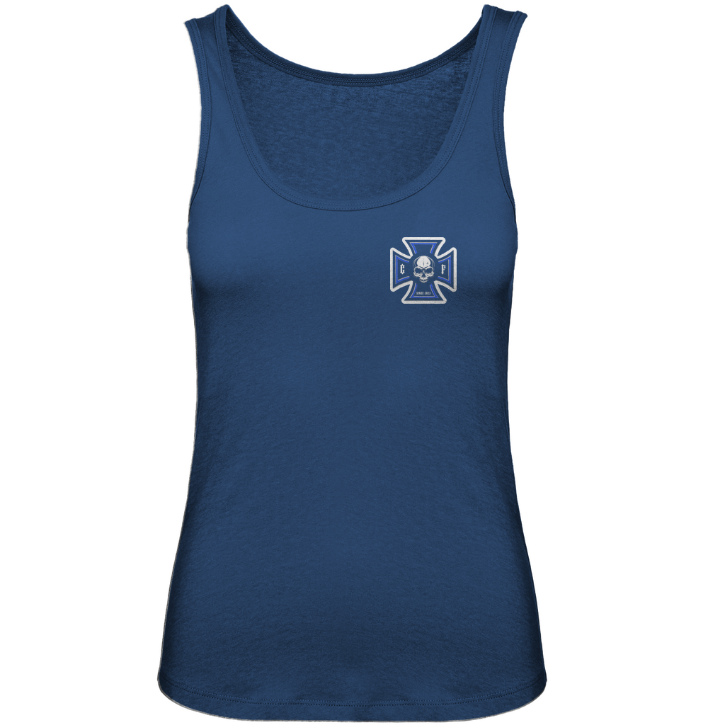 Damen Premium Organic Tank Top Chopper-Freunde T-Shirt " Vorder und Rückendruck"