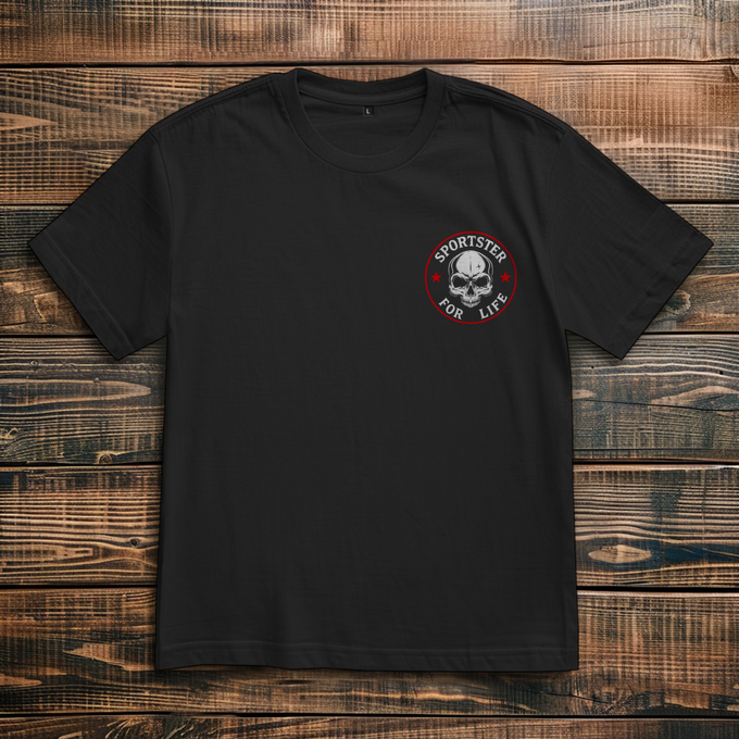 Oversize Biker T-Shirt: “Sportster for Life” Biker Shirt" – Vorderansicht