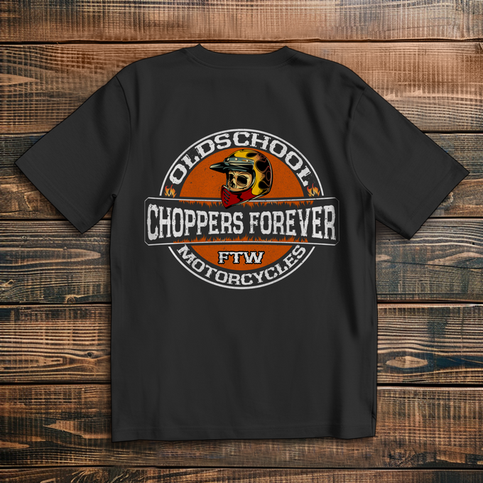 Biker Shirt Rückendruck: Chopper Forever – Cooles Biker Shirt – Rückansicht