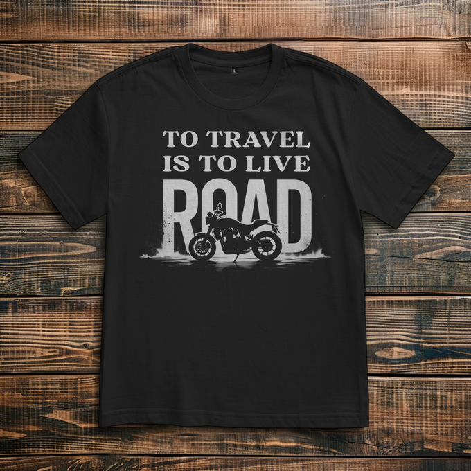 Biker Shirt:To Travel Is To Live Road Variante 4 – Vorderansicht