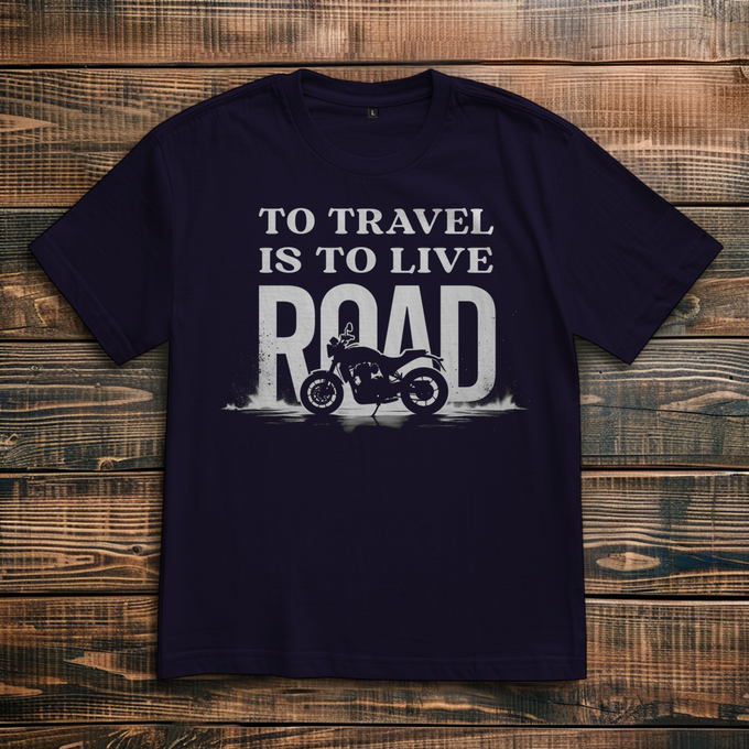 Biker Shirt:To Travel Is To Live Road Variante 4 – Vorderansicht