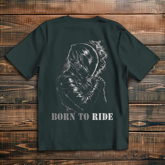 Oversize T-Shirt Born To Ride – Rückansicht