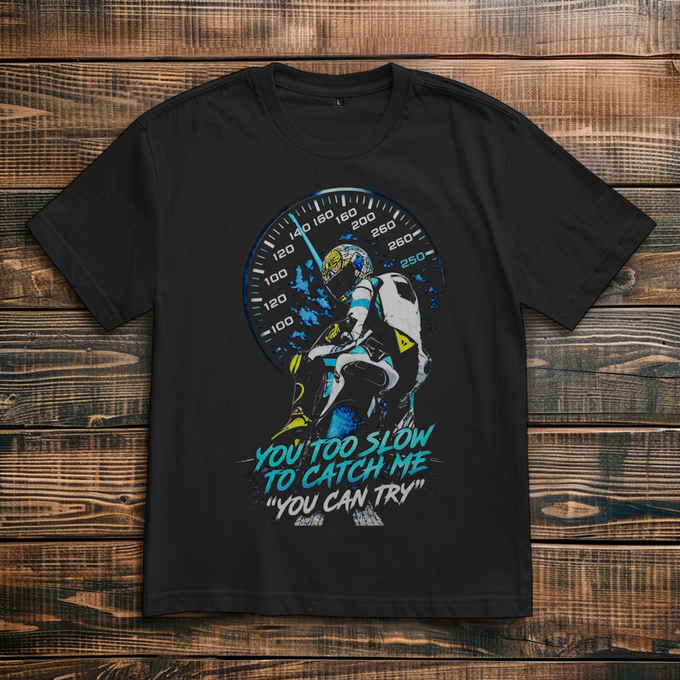Biker Shirt CATCH ME IF YOU CAN – Premium Streetwear Oversize Shirt – Vorderansicht