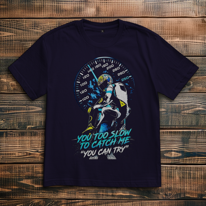 Biker Shirt CATCH ME IF YOU CAN – Premium Streetwear Oversize Shirt – Vorderansicht