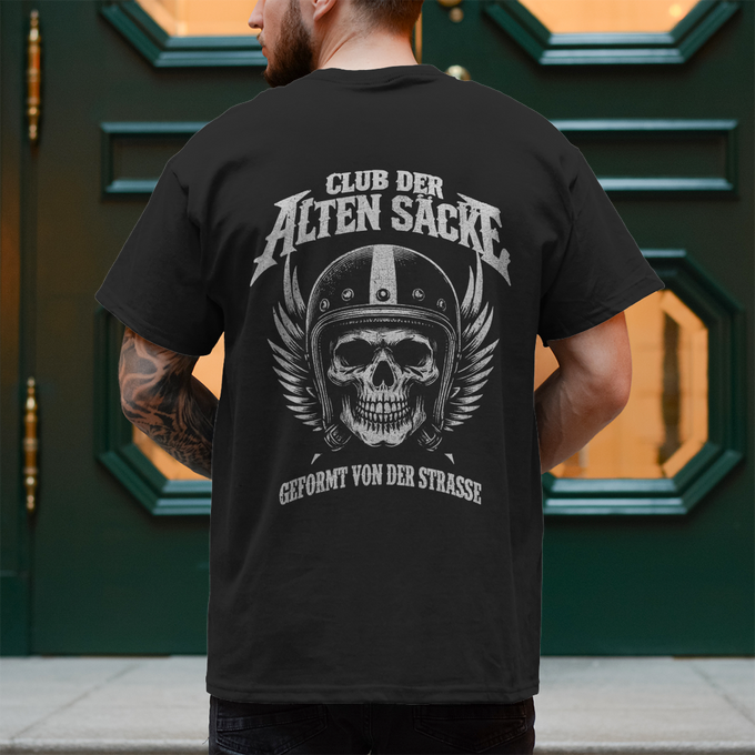 Biker T-Shirt "Club der Alten Säcke" – Geformt von der Straße – Rückansicht