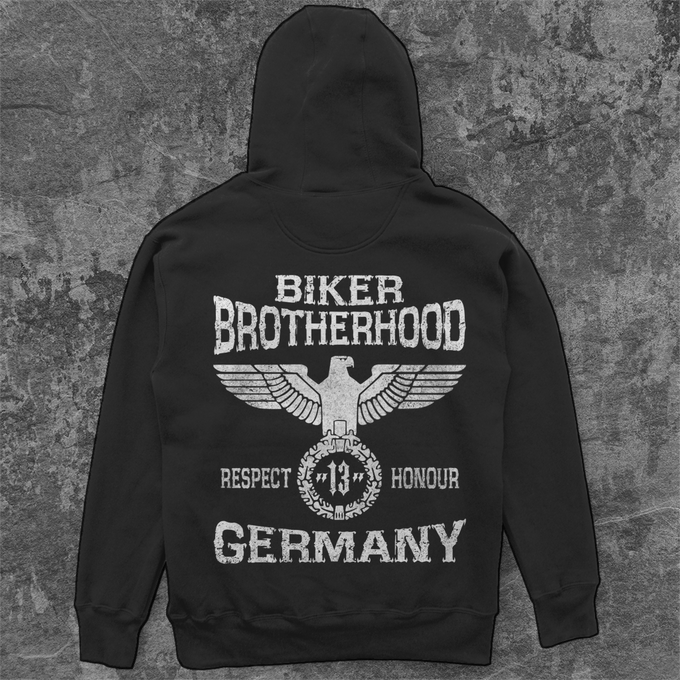 Unisex Oversize Hoodie Biker Brust – Rückansicht