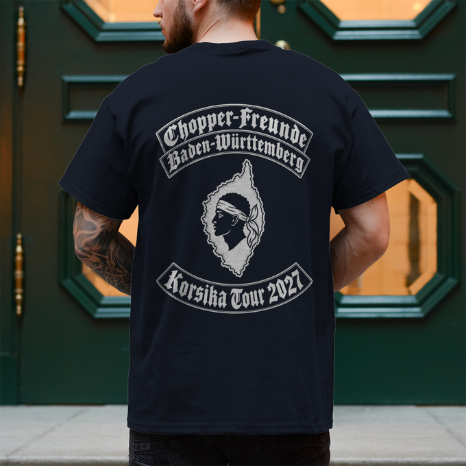 Herren T-Shirt Korsika Tour 2027 – Rückansicht