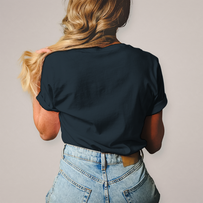 Damen T-Shirt Biker Shirt: Schrotbäckchen – Dark Grey Solid – Rückansicht