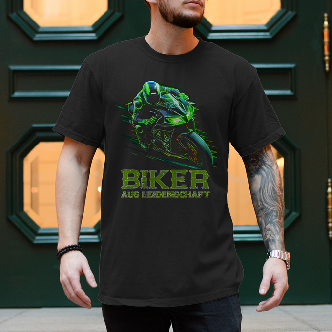 Biker Motorrad T-Shirts " Biker aus Leidenschaft " Variante 6 – Produktansicht