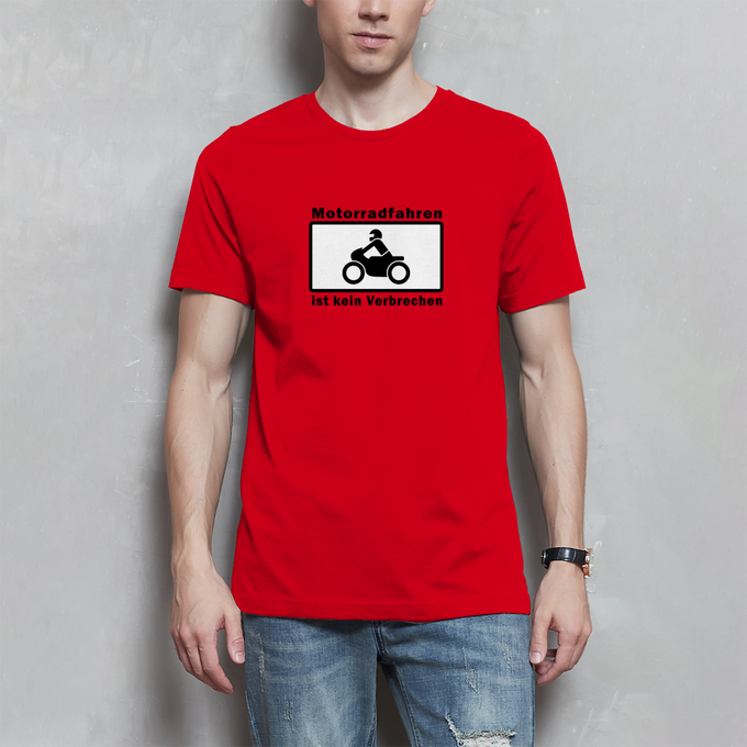 Biker Motorrad T-Shirts: Motorradfahren ist kein Verbrechen 2 – Produktansicht