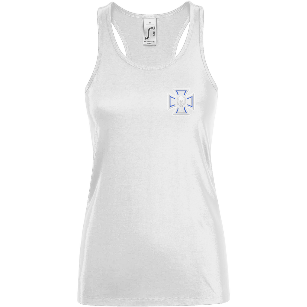 Damen Basic Tank Top Chopper-Freunde T-Shirt " Vorder und Rückendruck"