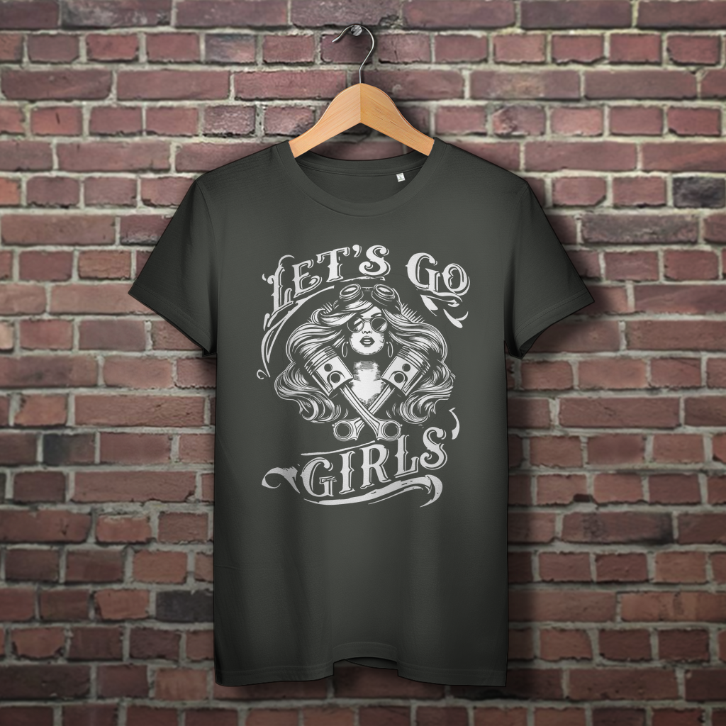 Damen Premium Bio Biker T-Shirt "Let´s Go Girls"