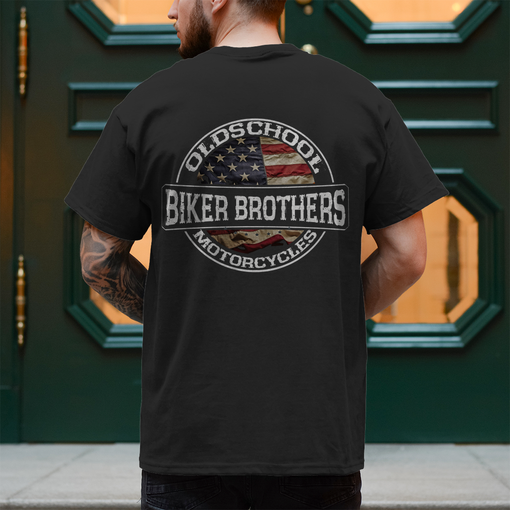 Herren T-Shirt Never Fuck A Fucker | Biker Statement Brust und Rückendruck Variante 2