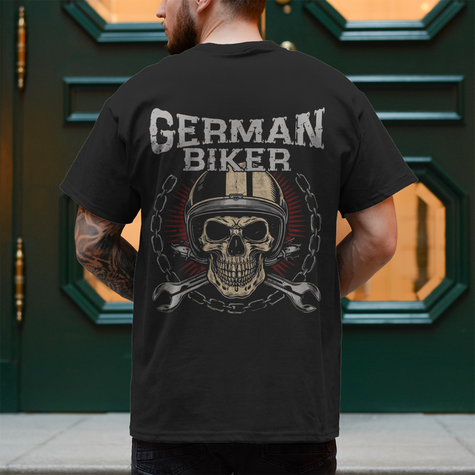 German Biker Motorrad, BikerT-Shirt – Produktansicht