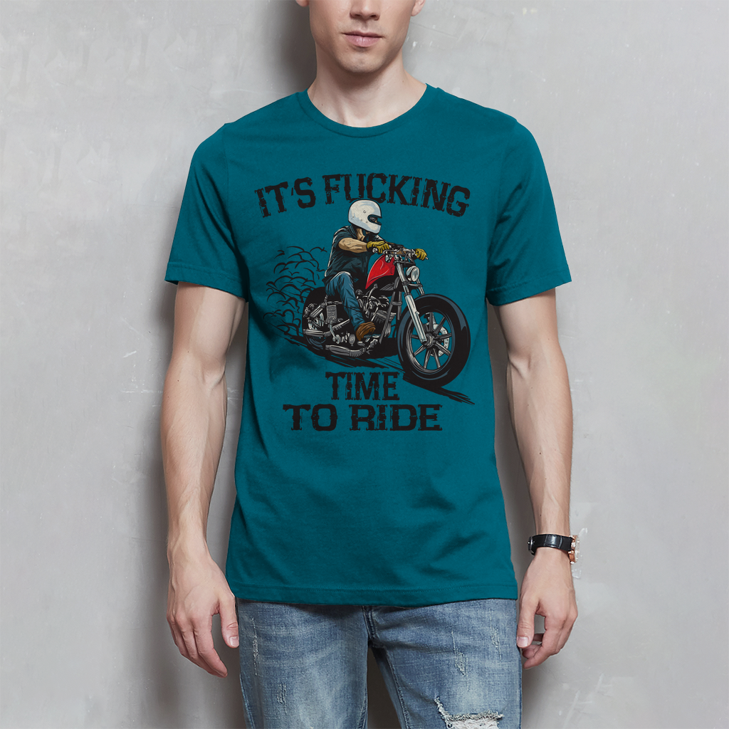 Biker Motorrad T-Shirt" It´s Fucking Time To Ride" Variante 1