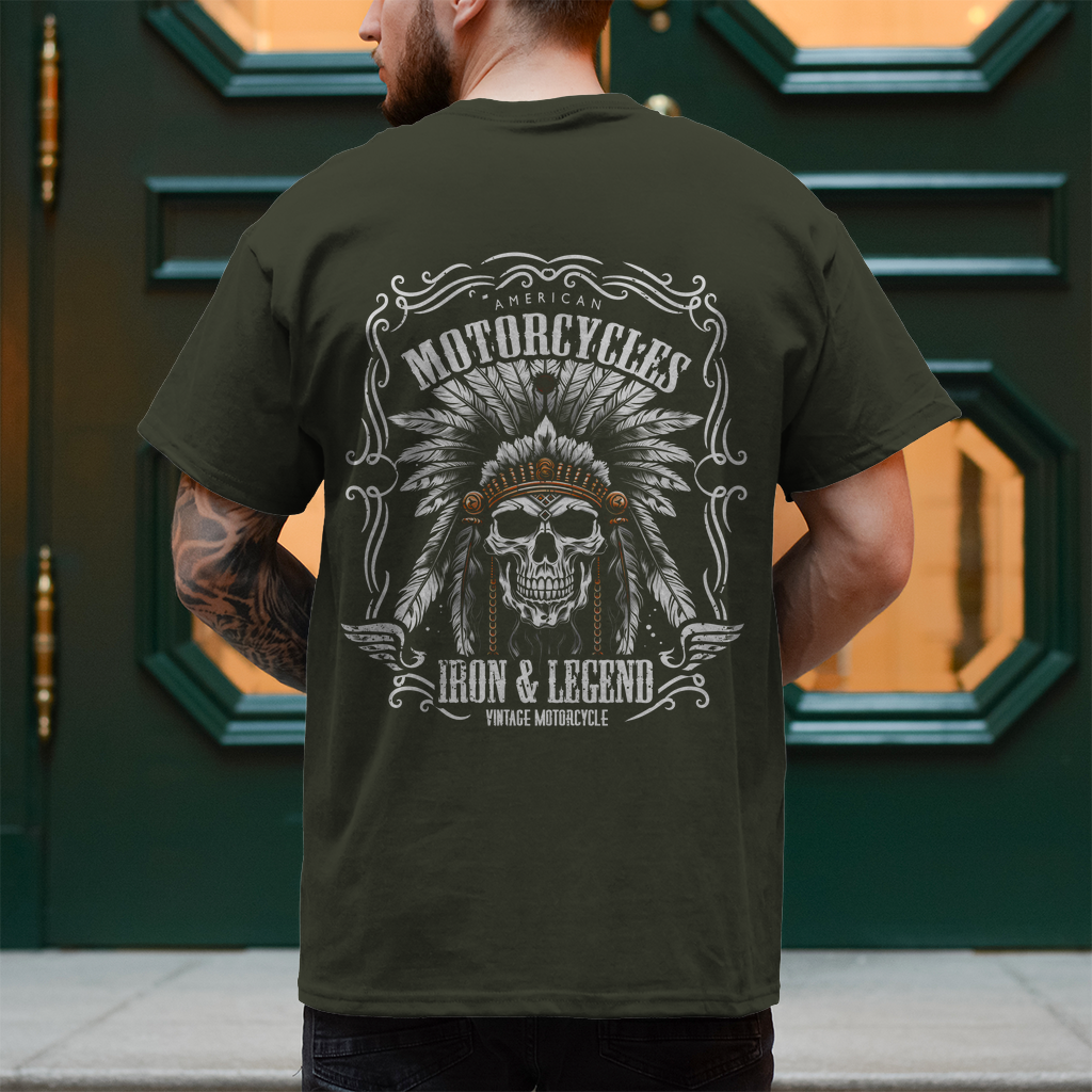 Biker T-Shirt "Motorcycles Iron &Legend" Indian Biker