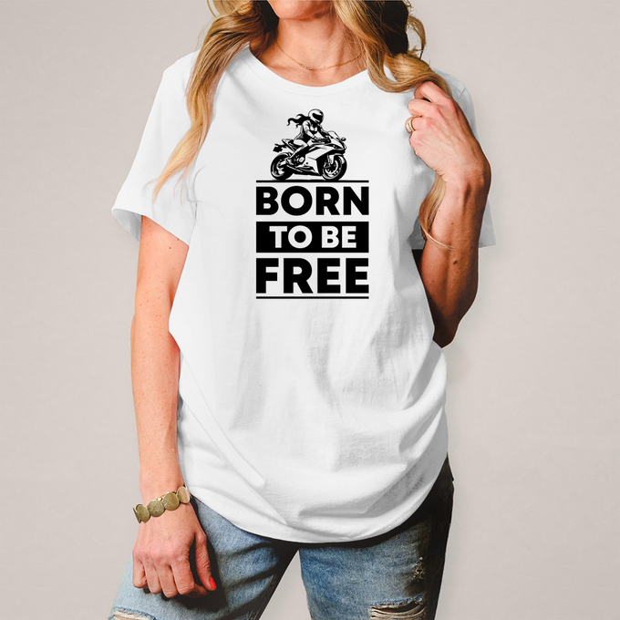 Damen T-Shirt "Born To Be Free" – Produktansicht