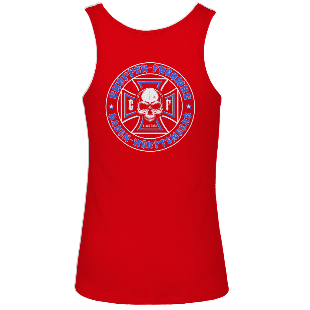 Damen Premium Organic Tank Top Chopper-Freunde T-Shirt " Vorder und Rückendruck"