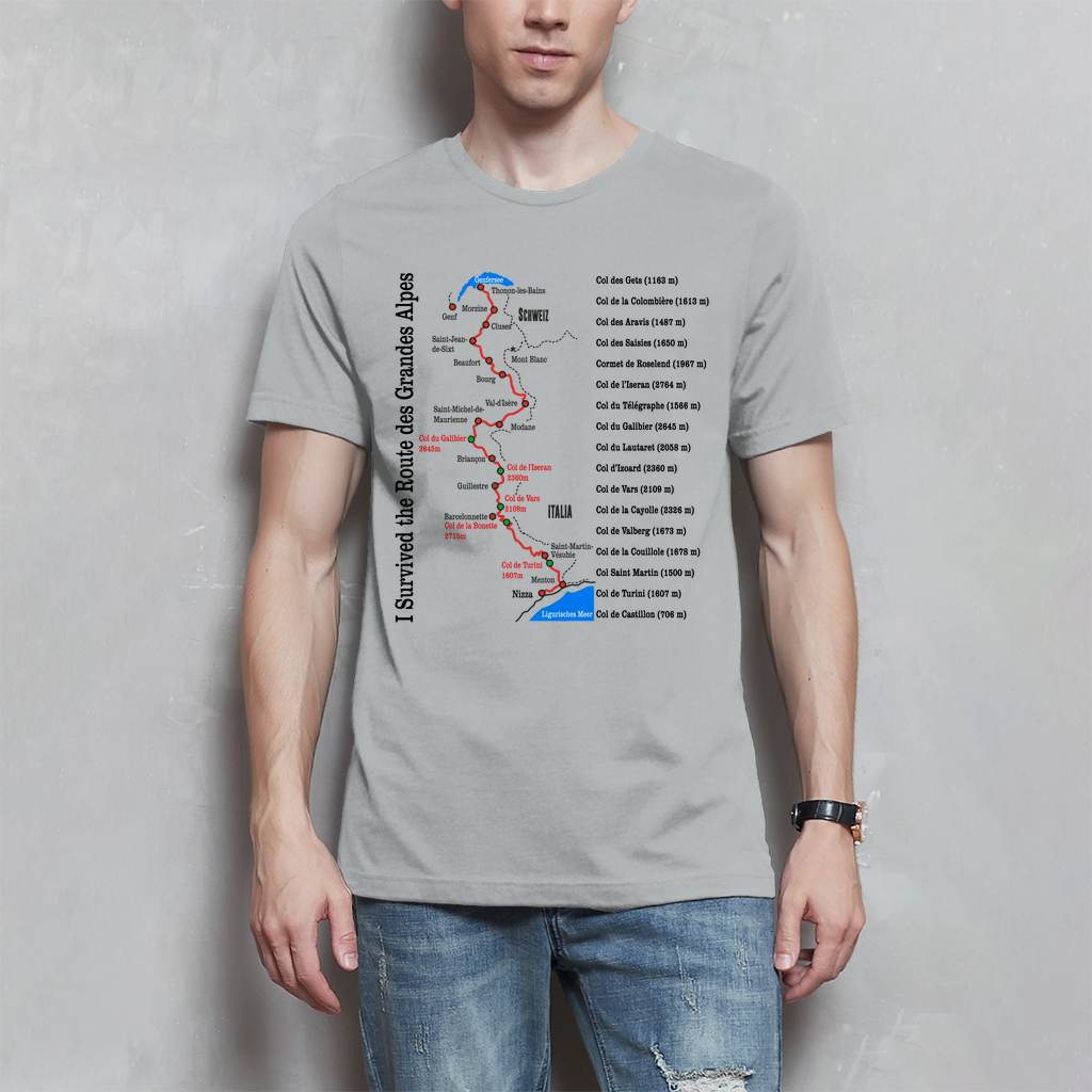 Motorrad T-Shirt "I Survived the Route des Grandes Alpes"