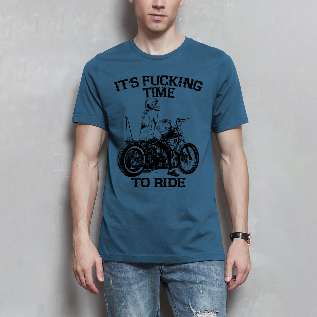 Biker Motorrad T-Shirt" It´s Fucking Time To Ride" Variante 5