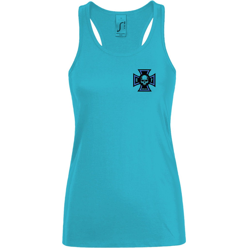 Damen Muscle-Tank-Top Chopper-Freunde Damen " Brust und Rücken Druck " Variante 1