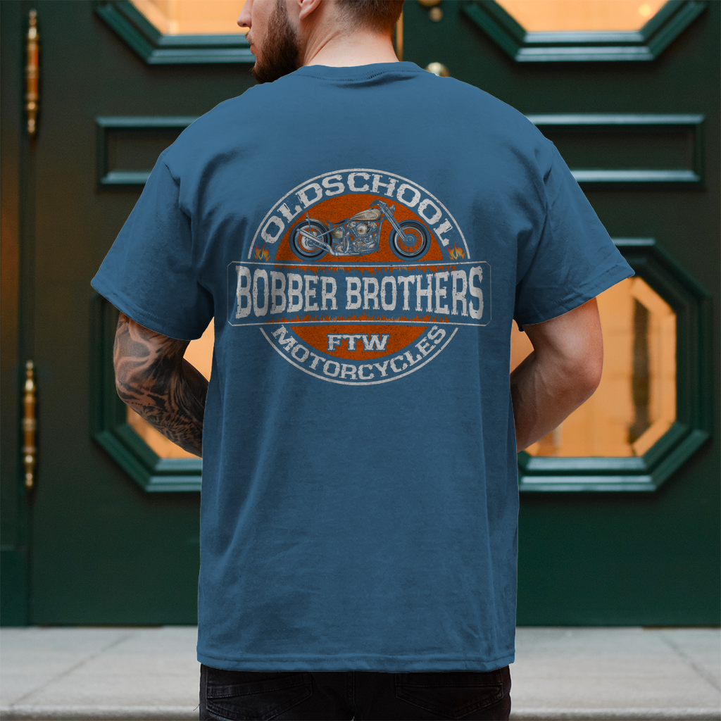 Herren T-Shirt Never Fuck A Fucker | Biker Statement Brust und Rückendruck Variante 4