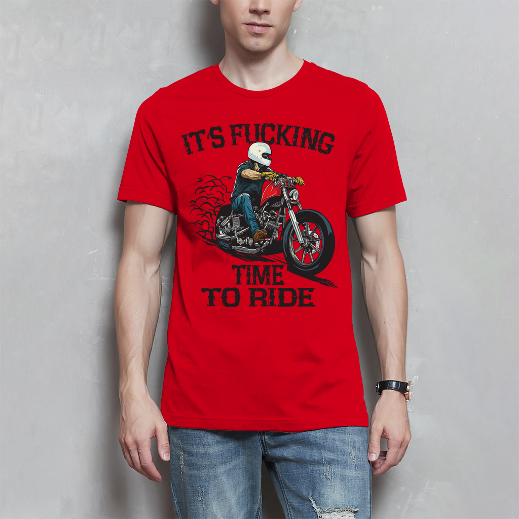 Biker Motorrad T-Shirt" It´s Fucking Time To Ride" Variante 1