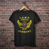 Damen Premium Bio T-Shirt Lama Standart Shirt Herren Druck vorne