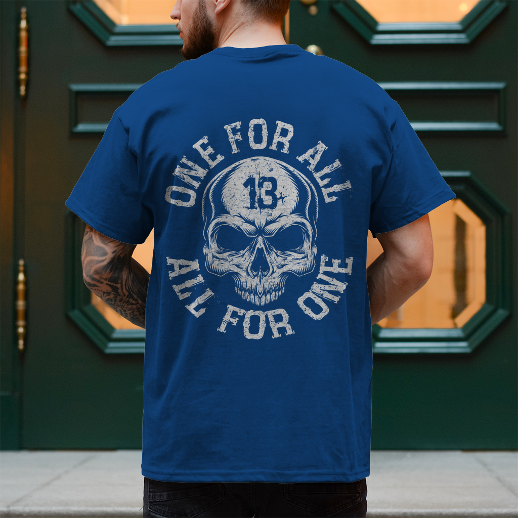 Biker T-Shirt "One for all, all for one" Brust und Rückendruck