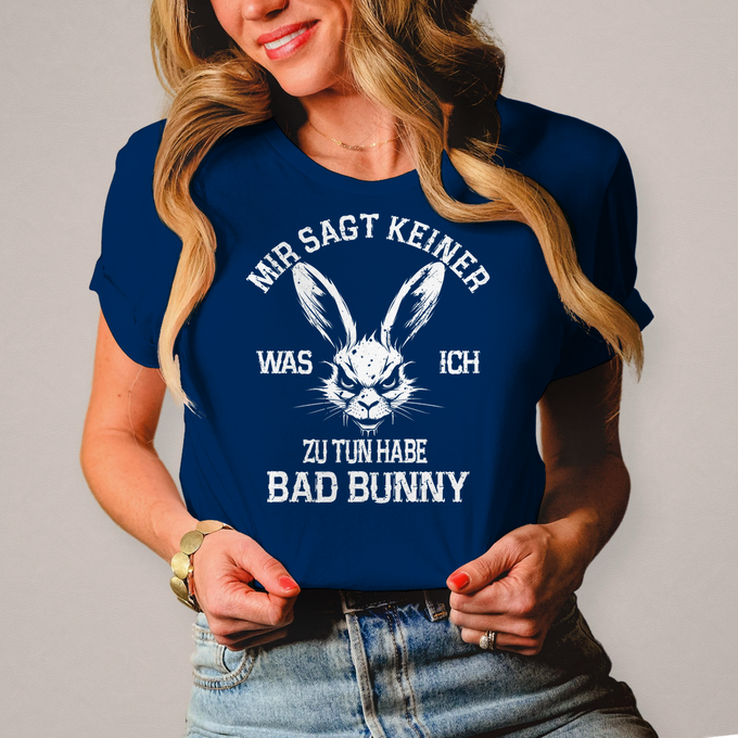 Bikerinnen Damen T-Shirt "Bad Bunny Shirt – Mir sagt keiner, was ich zu tun habe!" – Produktansicht
