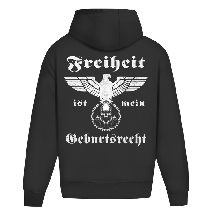 Oversize Hoodie Ohne Kordel "Freiheit ist mein Geburtsrecht" – Produktansicht