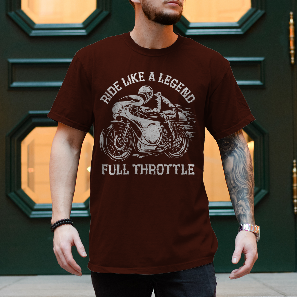 Biker T-Shirt "Ride like a legend. Full Throttle"  Biker-Lifestyle Variante 2