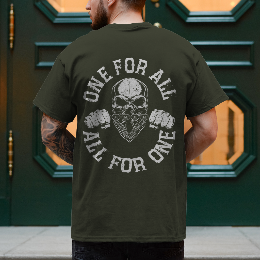 Biker T-Shirt "One for all, all for one" Rückendruck