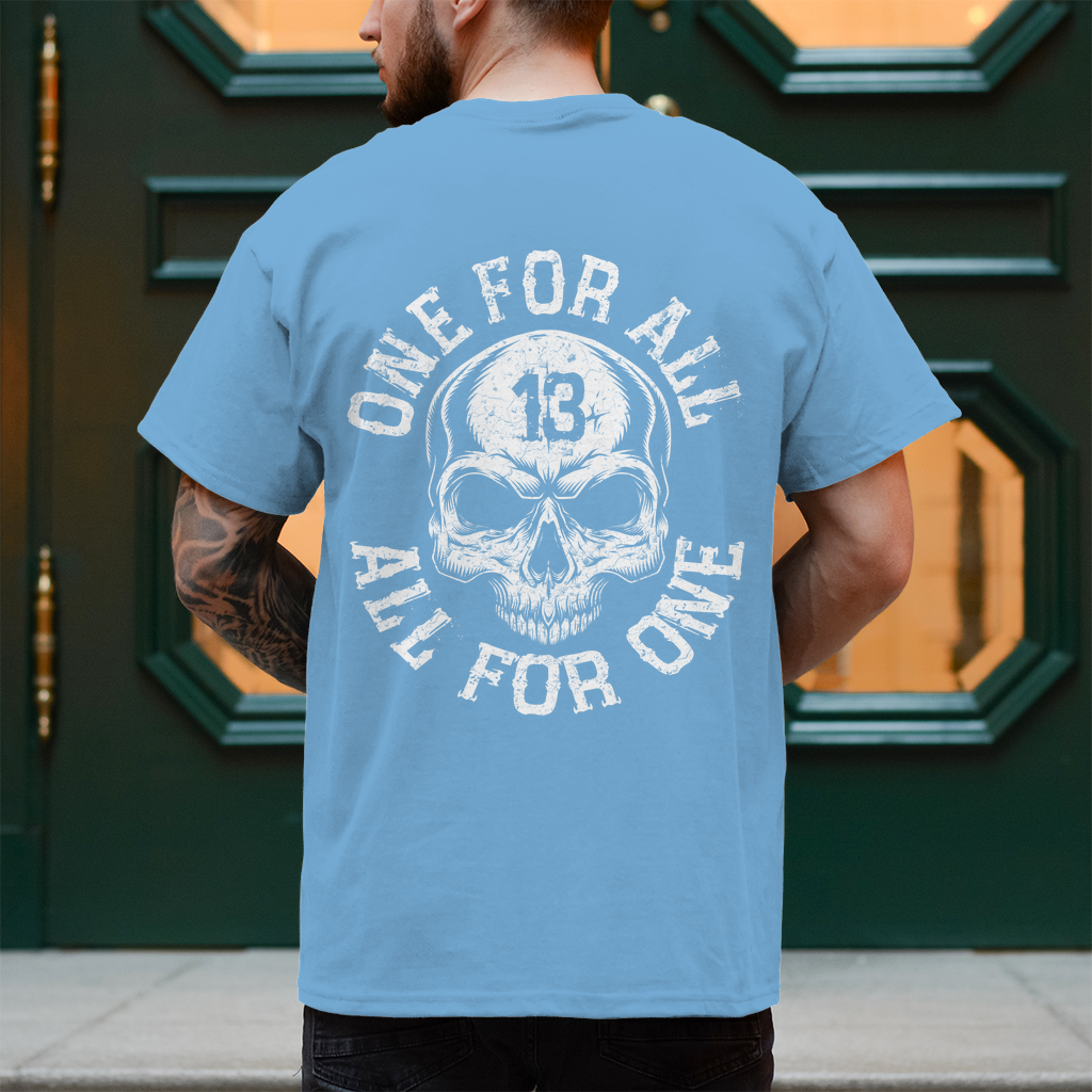 Biker T-Shirt "One for all, all for one" Brust und Rückendruck