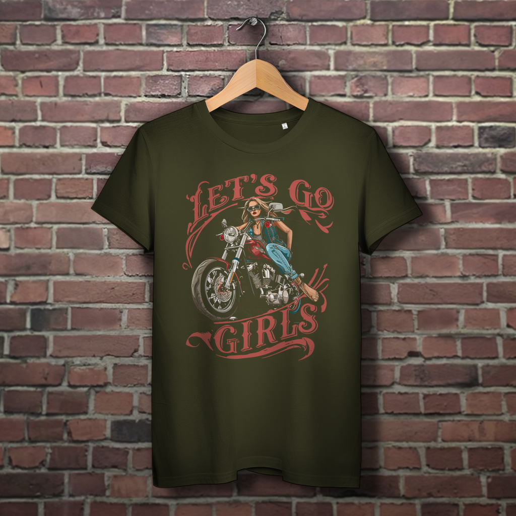 Damen Premium Bio Biker T-Shirt "Let´s go Girls"