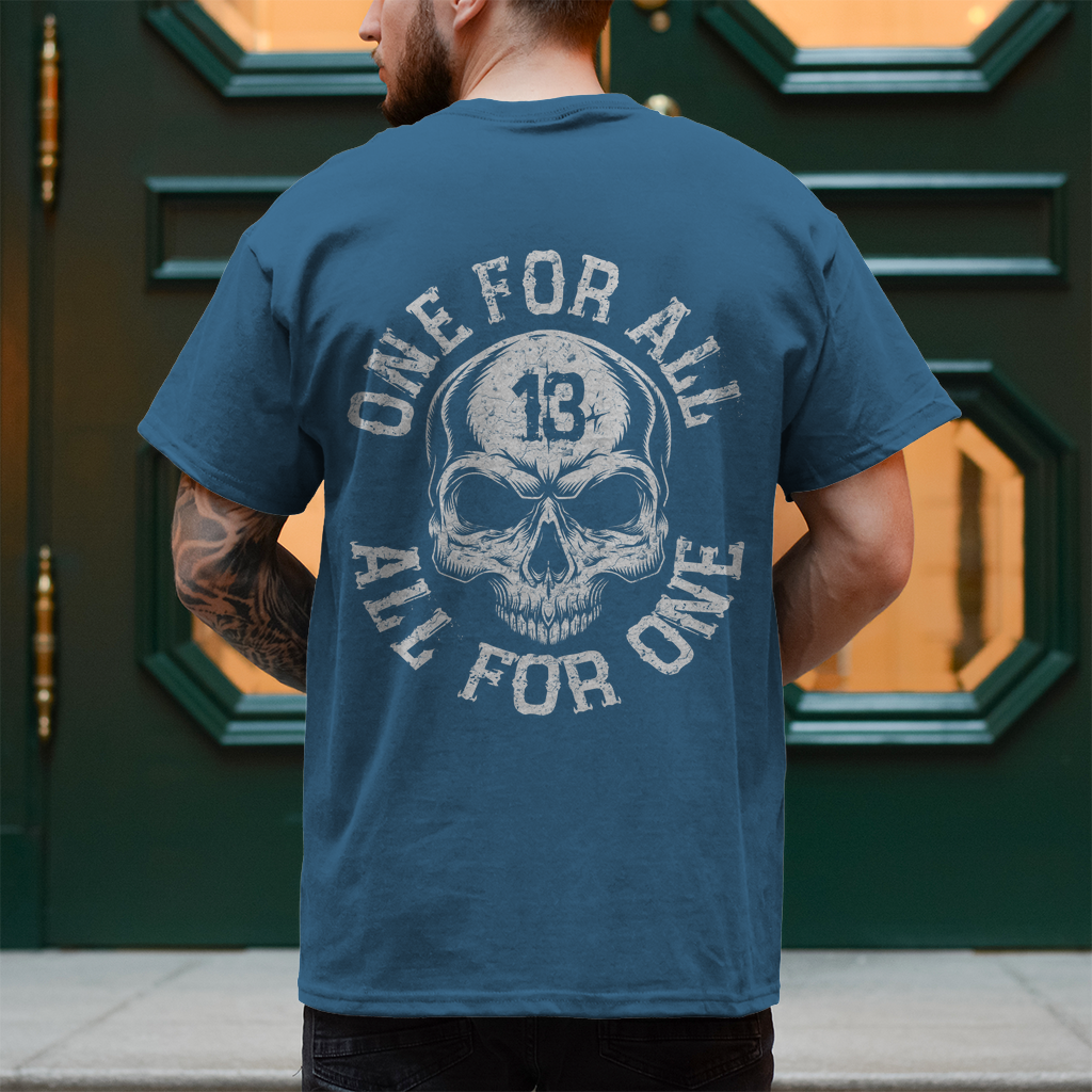 Biker T-Shirt "One for all, all for one" Brust und Rückendruck